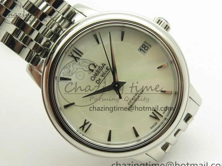 0227 BestValue De Ville Prestige Ladies 32.7mm SS MKF 1:1 Best Edition White Dial SS Markers on SS Bracelet MIYOTA 7971